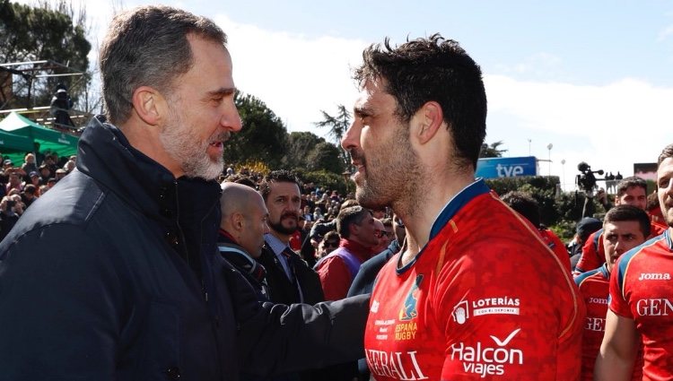 El Rey Felipe saluda a la Selección Española de Rugby/Foto: Twitter