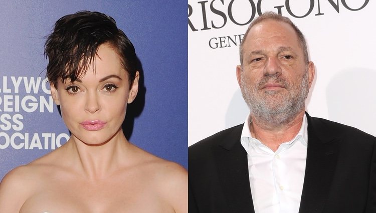 Rose McGowan y Harvey Weinstein, quien abusó de ella en 1997