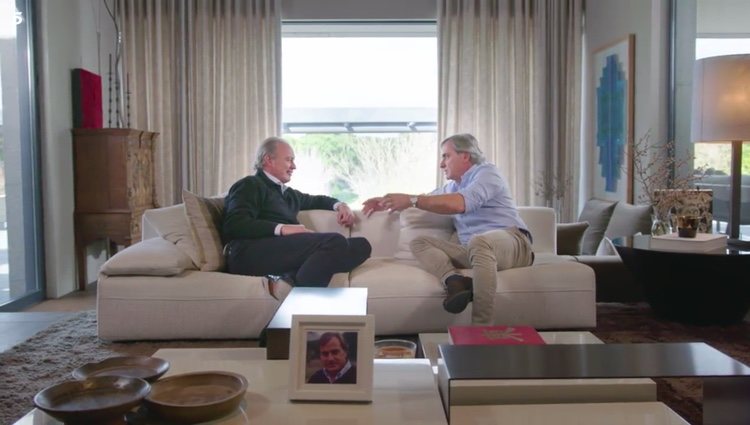 Bertín Osborne y Carlos Sáinz en un momento de la entrevista | Foto: Telecinco