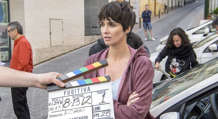 Paz Vega, en el rodaje de 'Fugitiva'