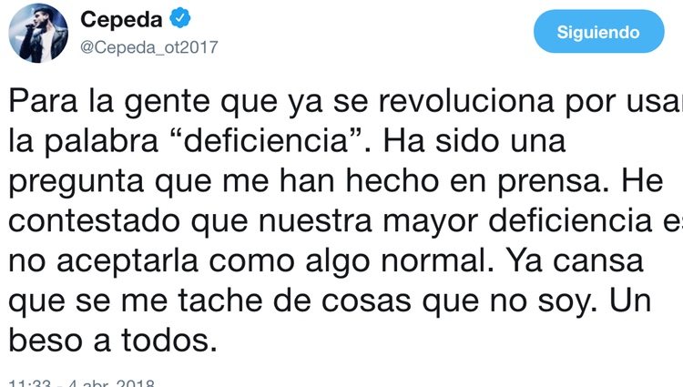 Cepeda dando explicaciones de nuevo / Foto: Twitter