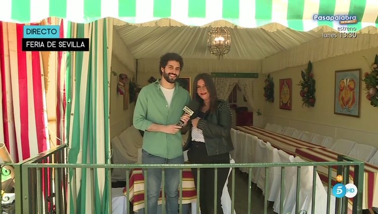 Anabel Gil Silgado en la caseta de su familia en la Feria de Abril | Foto: Telecinco