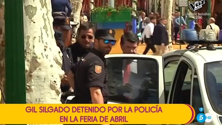 Gil Silgado, siendo detenido en la Feria de Abril. Foto: Telecinco