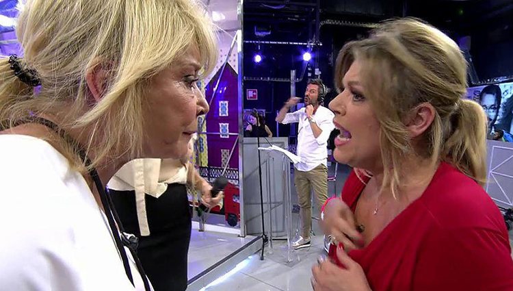 La bronca entre Terelu y Mila Ximénez. Foto: Telecinco