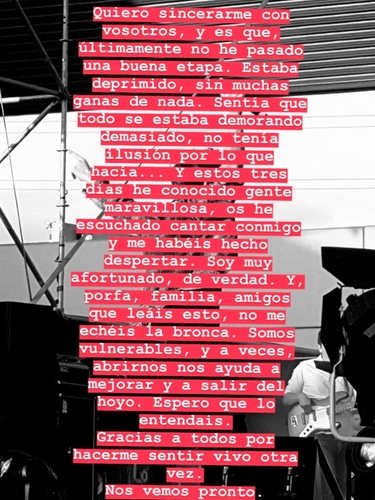 El texto de Blas Cantó / Foto: Instagram