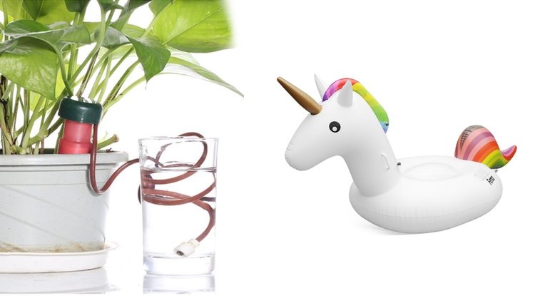 Sistema de riego y flotador de unicornio