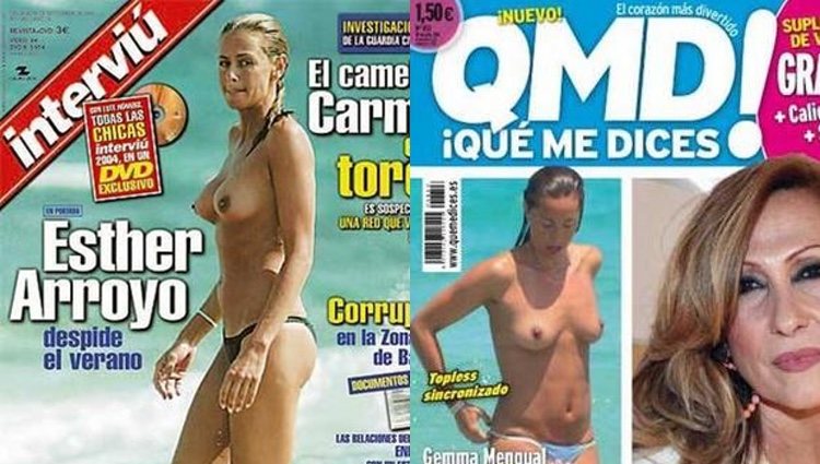 Esther Arroyo y Gemma Mengual en topless / Interviú y ¡Qué me dices