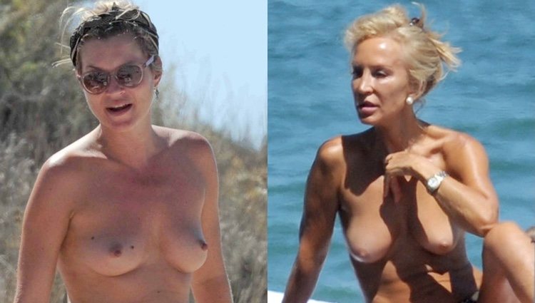 Kate Moss y Carmen Lomana en topless