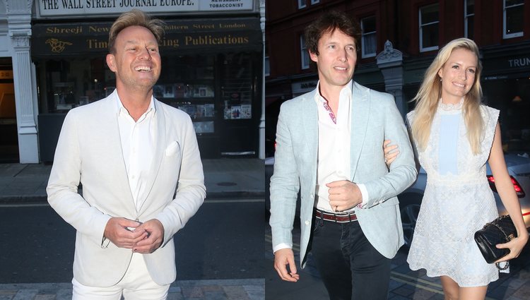 Jason Donovan, James Blunt y Sofia Wellesley en su llegada a la fiesta