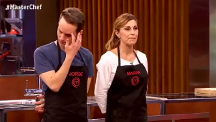 Jorge y Marina después de la prueba de eliminación en 'MasterChef'