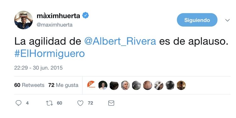 Màxim Huerta dando su opinión sobre Albert Rivera