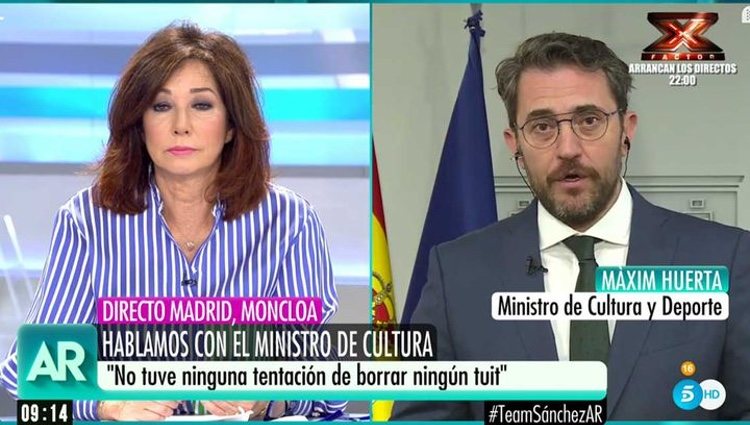 La conexión de Ana Rosa Quintana con Màxim Huerta / Foto: telecinco.es