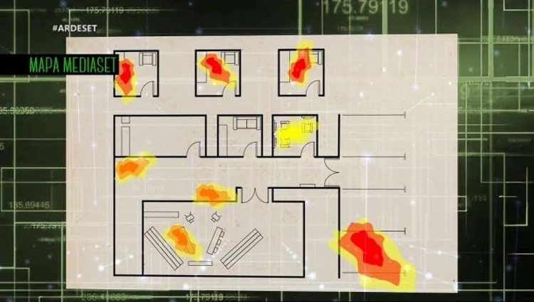 Mapa de los sitios de Telecinco en los que Lapiedra y González han tenido sexo / Telecinco.es