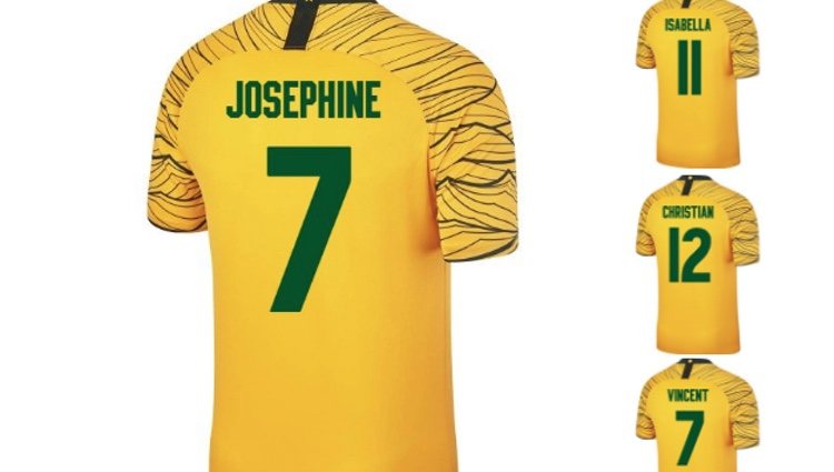 Las camisetas de la Selección de Australia para los príncipes daneses | Fuente: Twitter