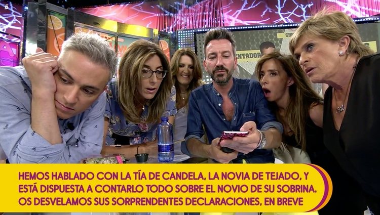 Los colaboradores de 'Sálvame' escuchan los audios de Antonio Tejado / Telecinco.es