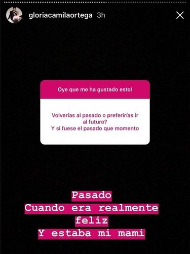 Captura de pantalla de la sección de historias de Gloria Camila / Instagram