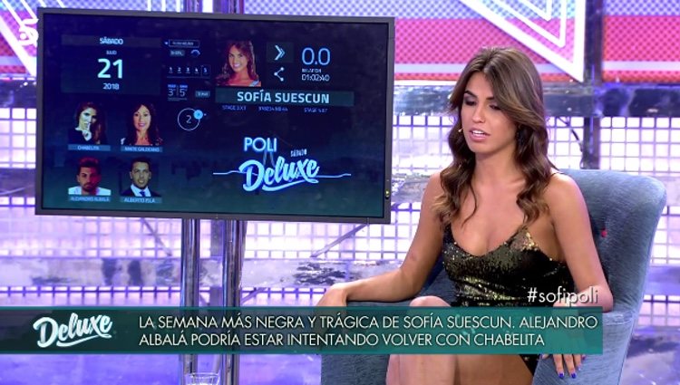 Sofía Suescun en el poli Delux decepcionada con Alejandro Albalá