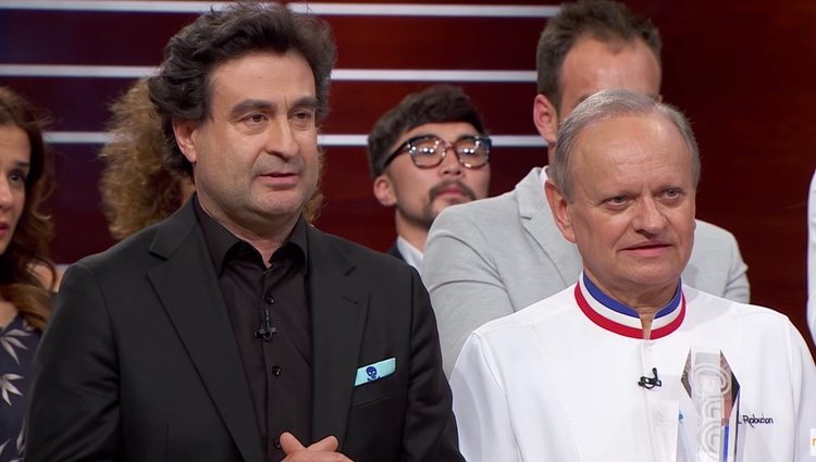 Robuchon junto a Pepe Rodríguez en 'Masterchef 5' / Foto: RTVE