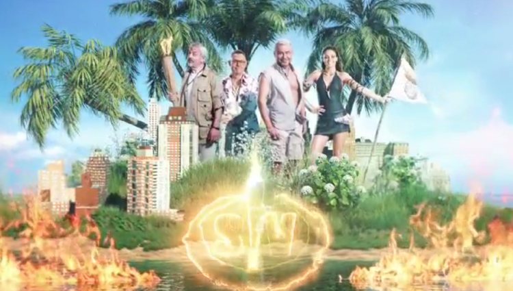 Carlos Sobera, Jordi González, Jorge Javier Vázquez y Lara Álvarez en el anuncio de 'Supervivientes'