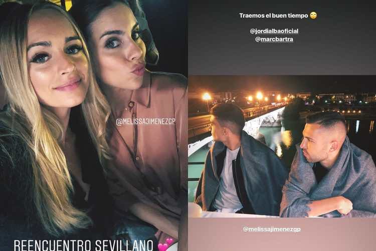 El reencuentro de las dos parejas en Sevilla / Instagram Stories