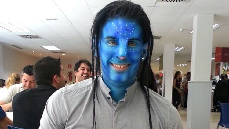 El tronista cuando estaba maquillado como avatar / Instagram