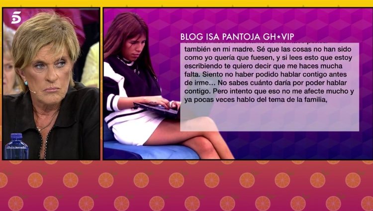 El blog de Chabelita Pantoja en 'Sálvame' / Foto: Telecinco.es