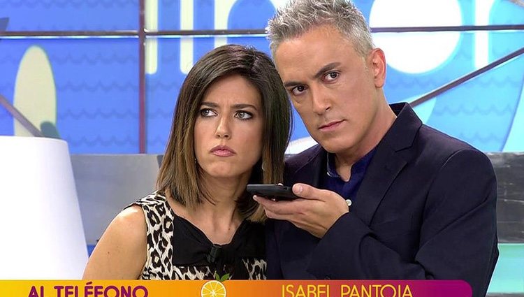 Kiko Hernández y Nuria Marín escuchando a Isabel Pantoja / Foto: telecinco.es