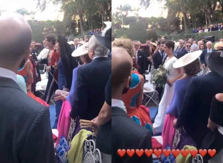 La llegada de los novios al altar / Instagram Stories de Josie