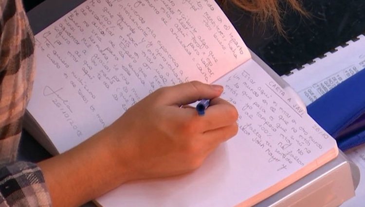 La carta de Julia a su novio / Foto: Canal 24 horas 'OT 2018'