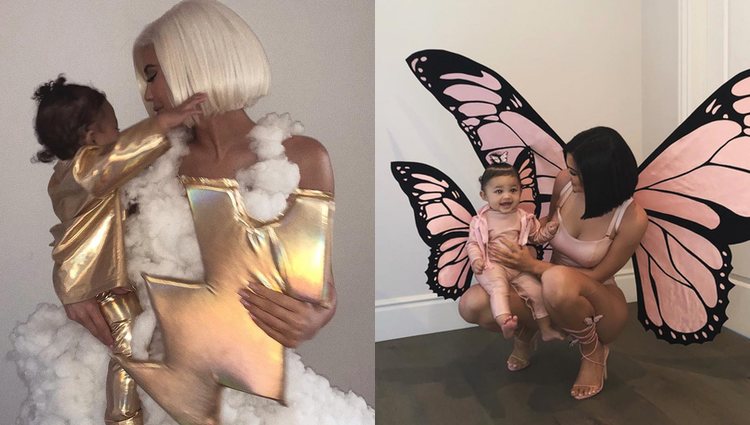 Kylie Jenner y Stormy disfrazadas de tormeta y de mariposas / Fotos: Instagram