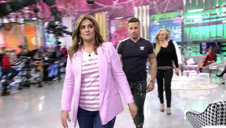 Belén Esteban en 'Sálvame' en el momento en que se mencionó el tema / Foto: telecinco.es