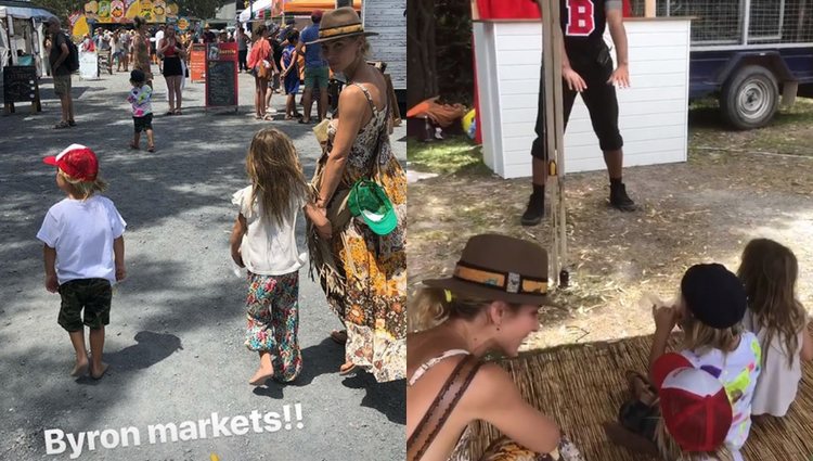 Elsa Pataky con sus hijos en el parque / Fotos: Instagram