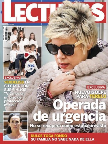 Verdeliss junto a sus hijos en la portada de la revista 'Lecturas' Fuente: Lecturas