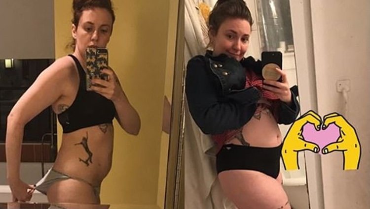 Dunham ha publicado dos fotografías para mostrar su cambio físico - Instagram