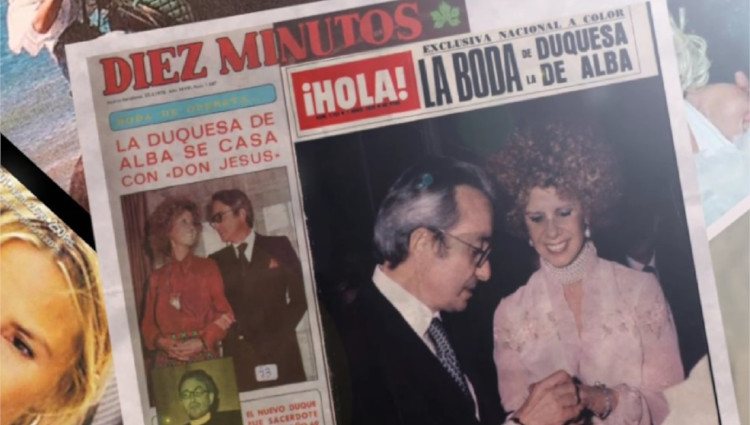 Portada relativa al día de la boda entre Jesús Aguirre y la Duquesa de Alba/Foto:Mitele