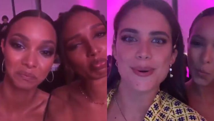 Lais Ribeiro, Sara Sampaio y Jasmine Tookes durante la emisión | Foto: Instagram