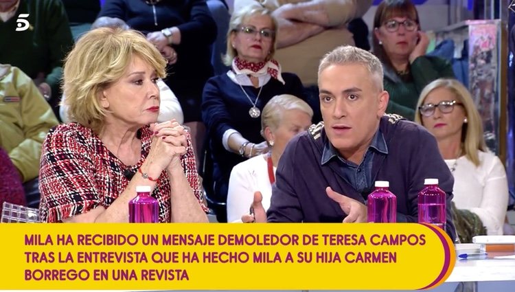 Mila Ximénez y Kiko Hernández en 'Sálvame' / Fuente: telecinco.es