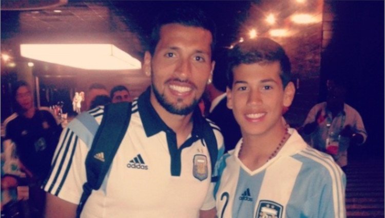 Ezequiel y Benjamín Garay en el mundial de Brasil 2014/Foto:Instagram