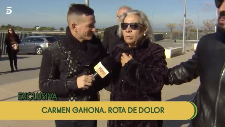 Carmen Gahona tras el funeral de Chiquetete en 'Sálvame' / Fuente: telecinco.es