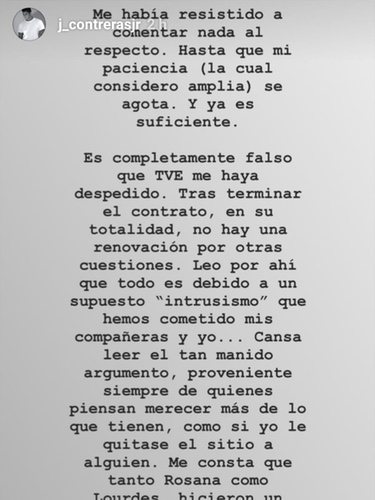 El texto de Julián Contreras / Instagram