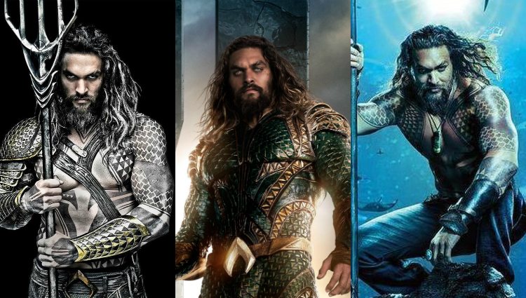 Jason Momoa como Aquaman en las tres entregas de DC