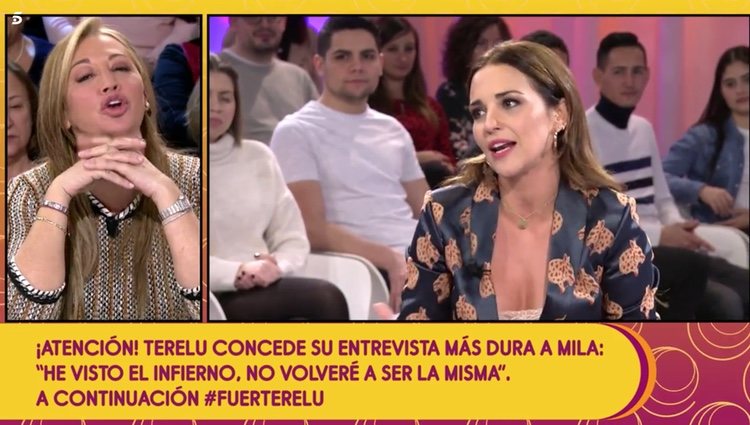 Belén Estaban durante el programa de 'Sálvame'