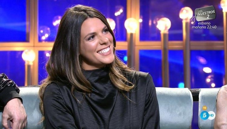 Laura Matamoros, muy sonriente en el plató de 'GH Dúo'/ Foto: telecinco.es