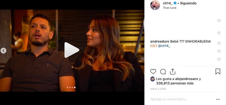 El comentario de Andrea Duro en la publicación de Chicharito / Instagram