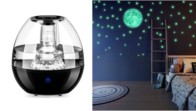 Pegatinas de galaxia y humidificador de bebé