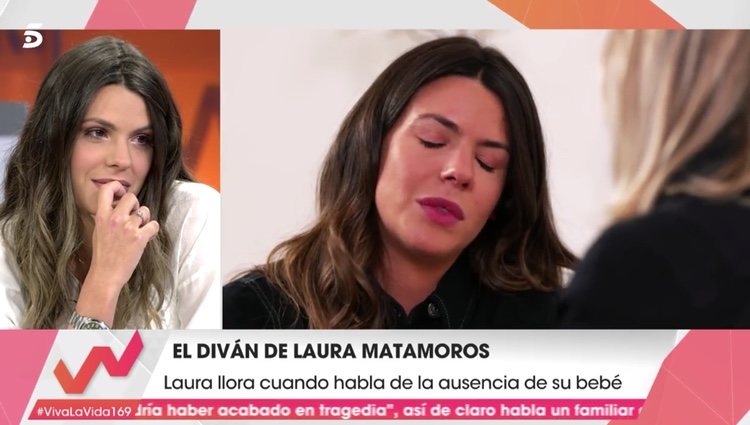 Laura Matamoros emocionada en el diván de 'Viva la vida | Foto: telecinco.es