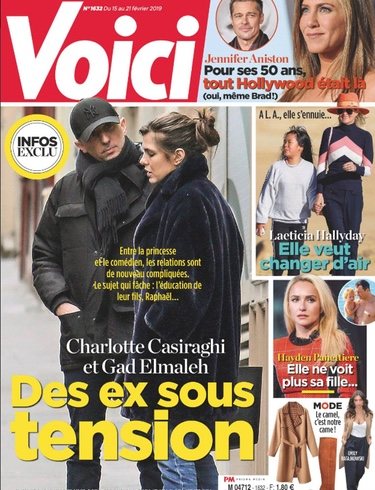 Portada de la revista Voici de Carlota Casiraghi y Gad Elmaleh