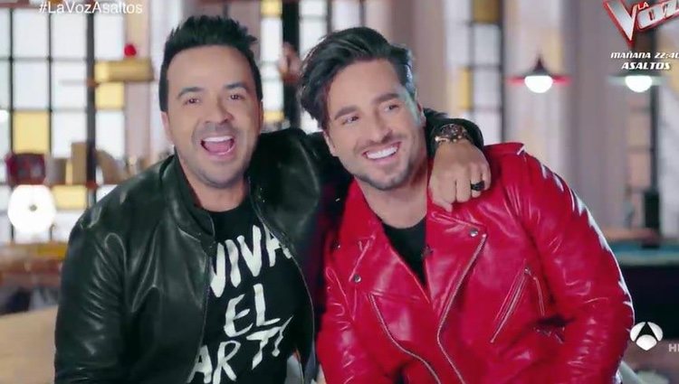 David Bustamante </p><p>y Luis Fonsi en 'La Voz' | Foto: Antena 3