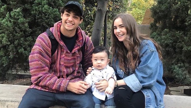 Noah Centineo y Lily Collins tras el rodaje del videoclip / Foto: Instagram