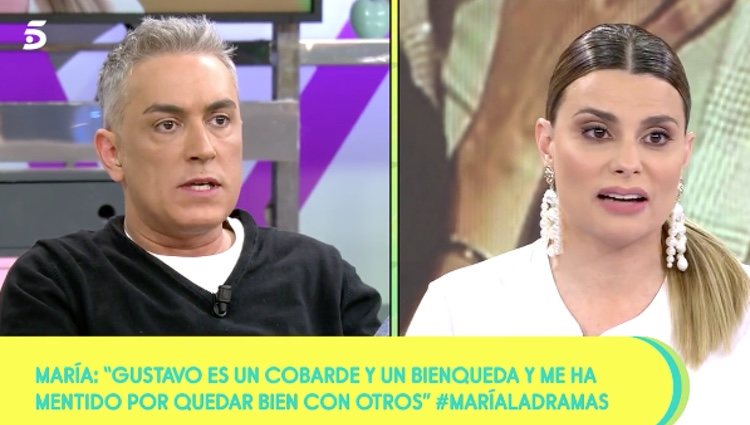 María Lapiedra dando la opnión de Gustavo González sobre sus compañeros en 'Sálvame'